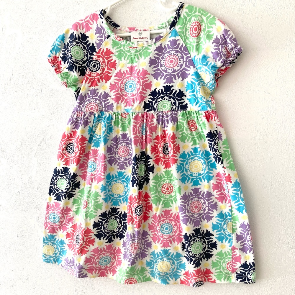 Hanna Andersson Floral Short Sleeve Dress Size 6-7 - Picture 3 of 6